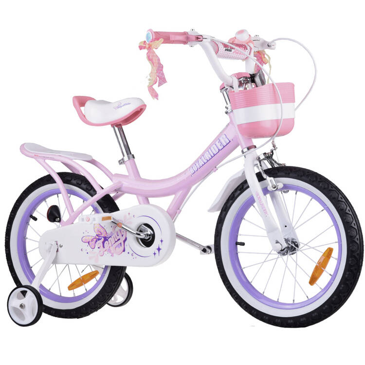 mamido Detský bicykel RoyalBaby JENNY s košíkom, pomocnými kolieskami a mašličkami 16