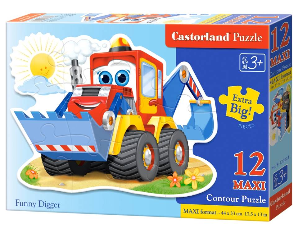 mamido Puzzle 12 dielikov MAXI Veselý bager