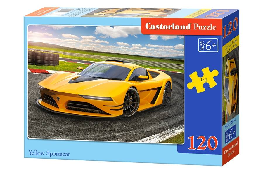 mamido Puzzle 120 dielikov Žlté športové auto