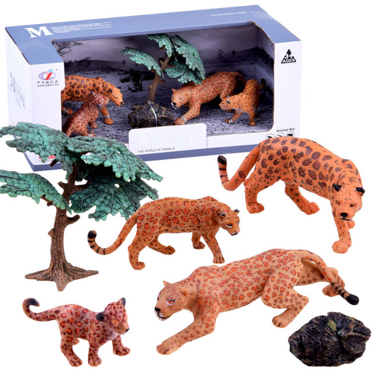 mamido Sada safari zvierat Figúrky Leopard 4 ks