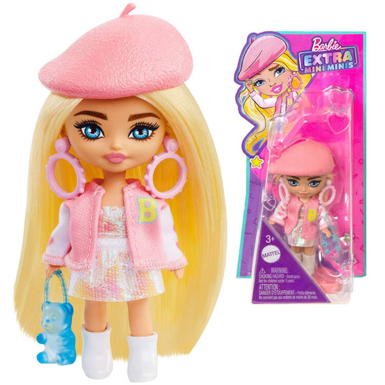 Štýlová módna bábika Barbie Extra Mini Minis v barete