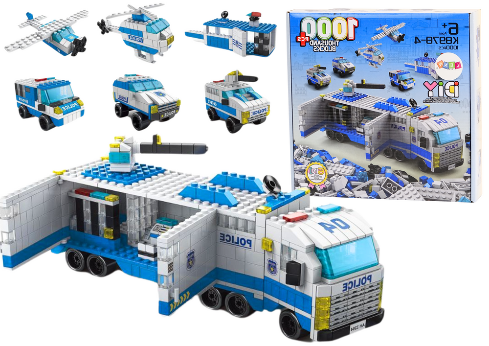 mamido Stavebnica Policajné nákladné auto 6v1 1000 dielikov