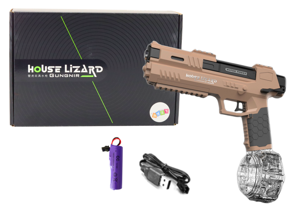 mamido Automatická vodná pištoľ s priehľadným zásobníkom hnedá