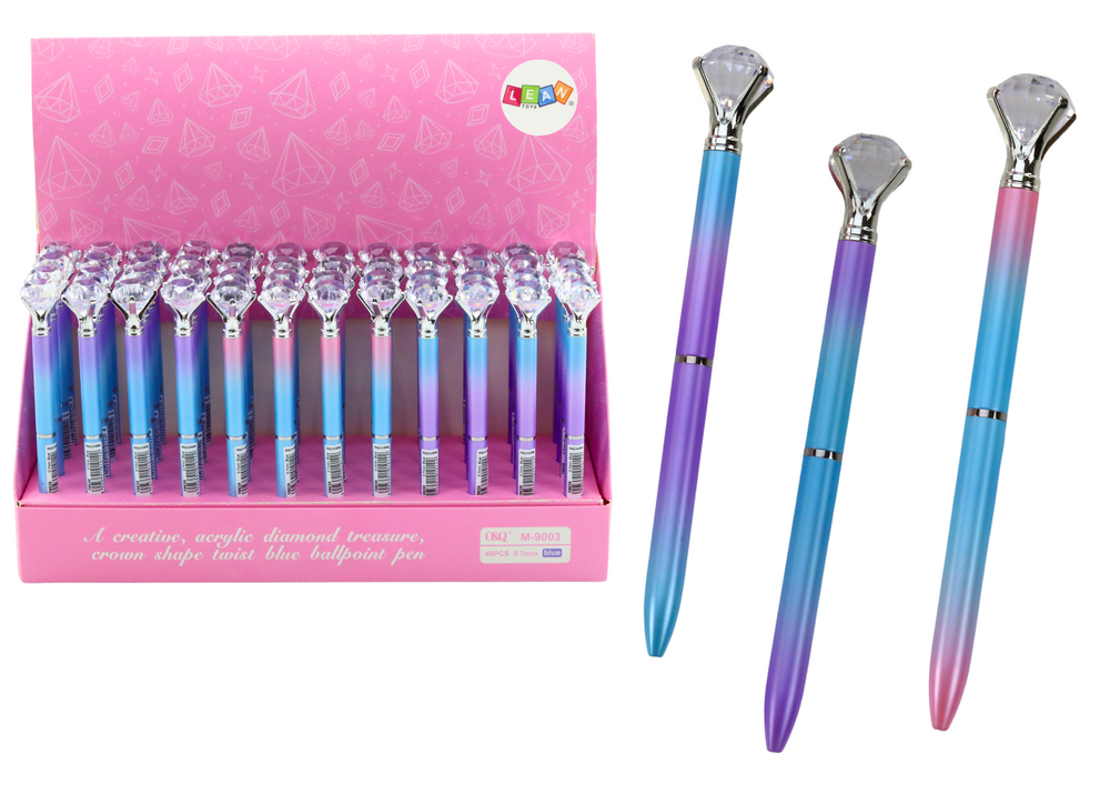 mamido Farebné guľôčkové pero s diamantom 0,7mm modré