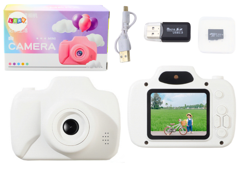 mamido Detský fotoaparát s natáčaním a hrami biely
