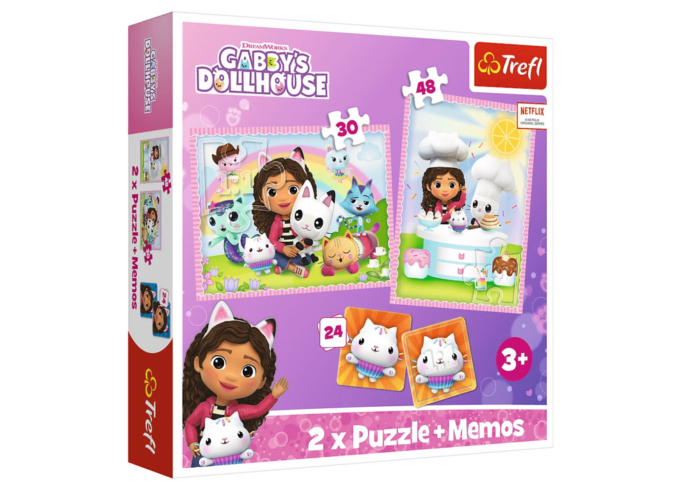 TREFL Puzzle a Pexeso Gabby s mačkou Trefl