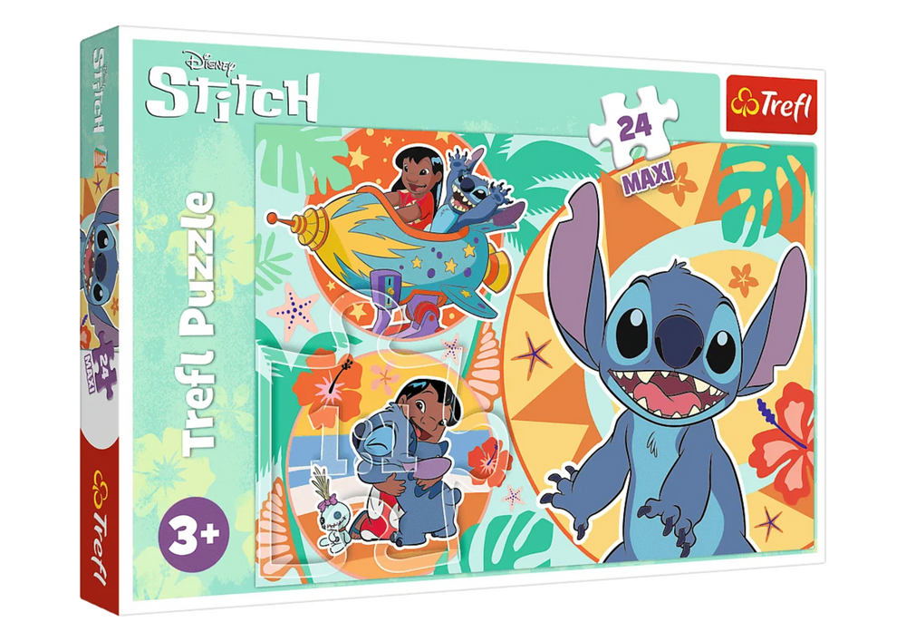 TREFL Puzzle Veselý deň Lilo a Stitch 24 maxi dielikov Trefl