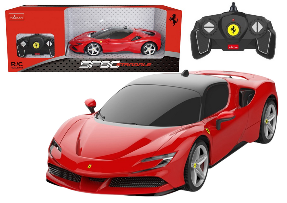 Rastar Auto na diaľkové ovládanie RC Ferrari SF90 Stradale 1:18 Rastar červené