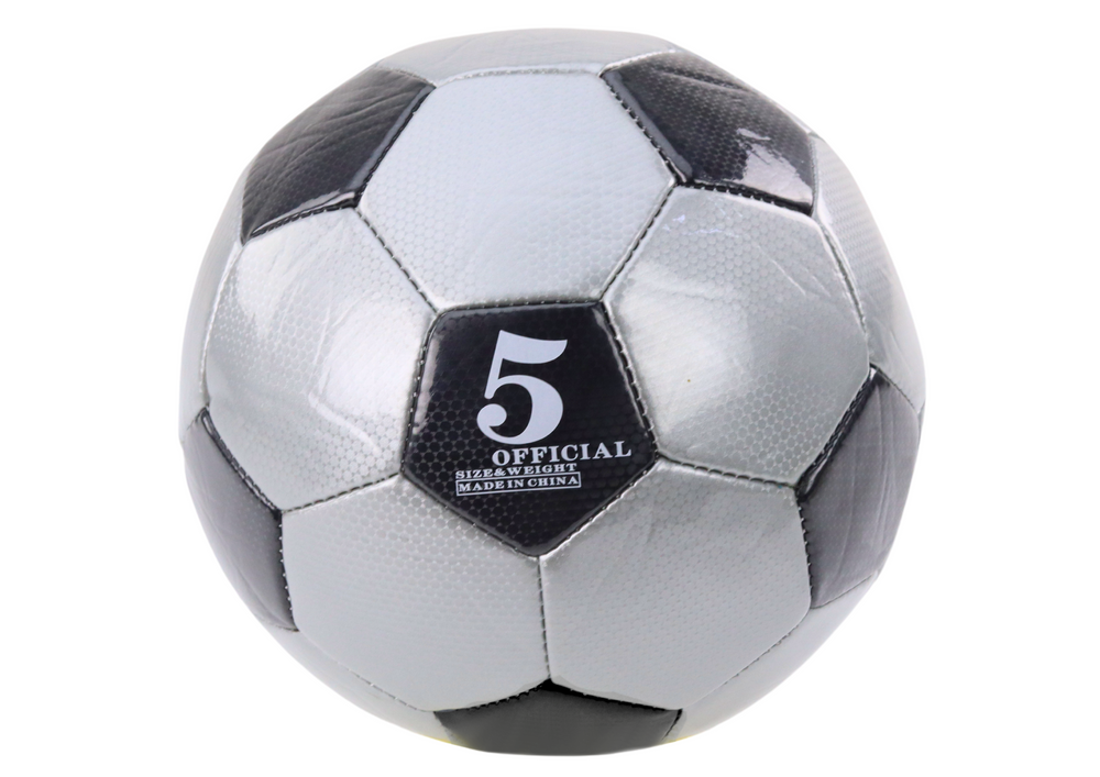 mamido Klasická futbalová lopta 24 cm veľkosť 5 šedá