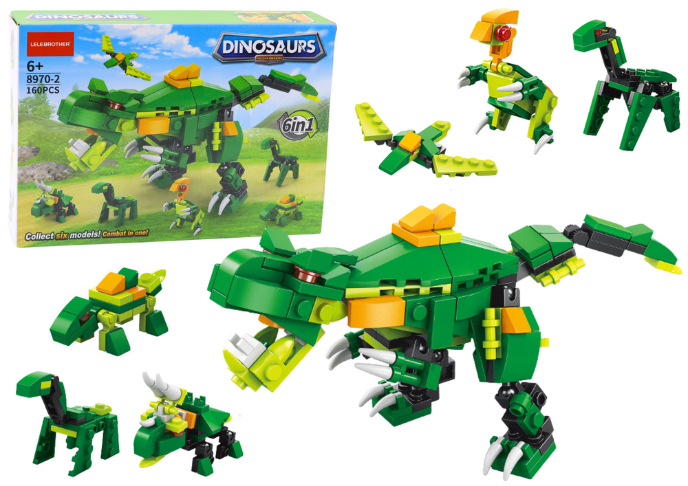 Stavebnica dinosaurus 6v1