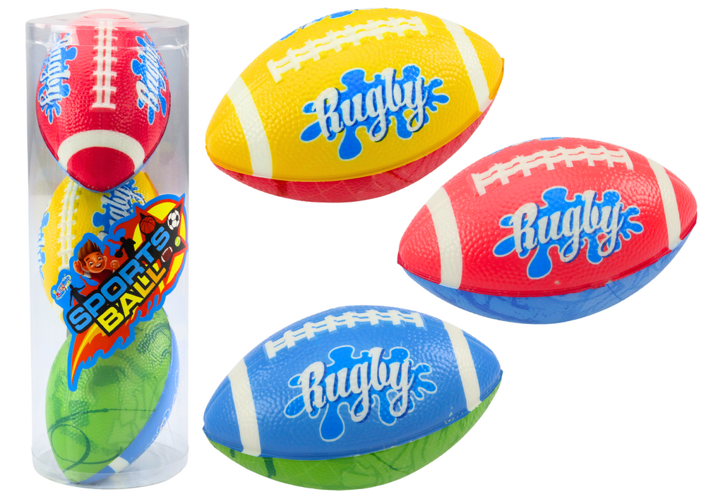 mamido Súprava 3 penových rugby lôpt v 3 farbách