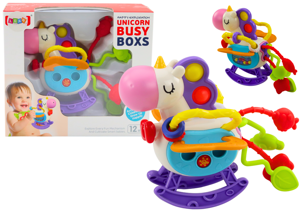 mamido Senzorický jednorožec s gumovými časťami a hrkálkou