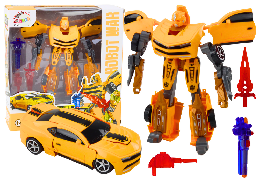 Auto-robot Transformers 2v1 športový žltý