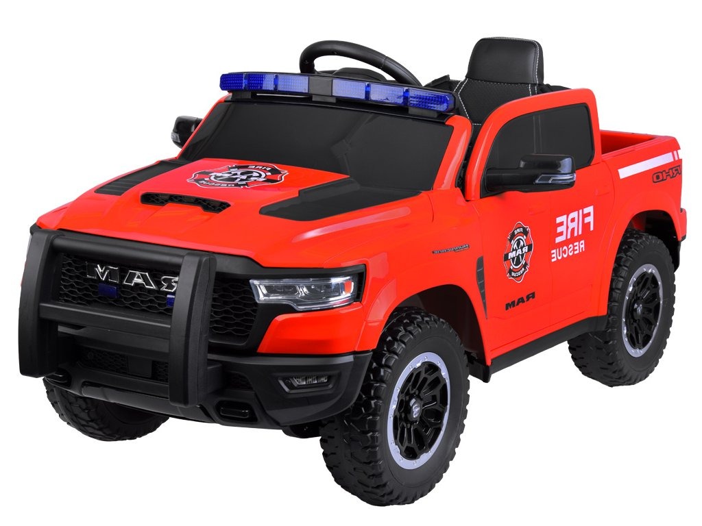 Elektrické autíčko RAM Pickup 4x4 hasičské červené