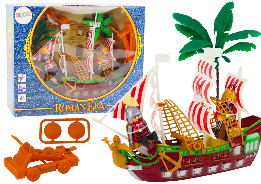 mamido Rímska loď s katapultom a palmami so svetlami a zvukmi