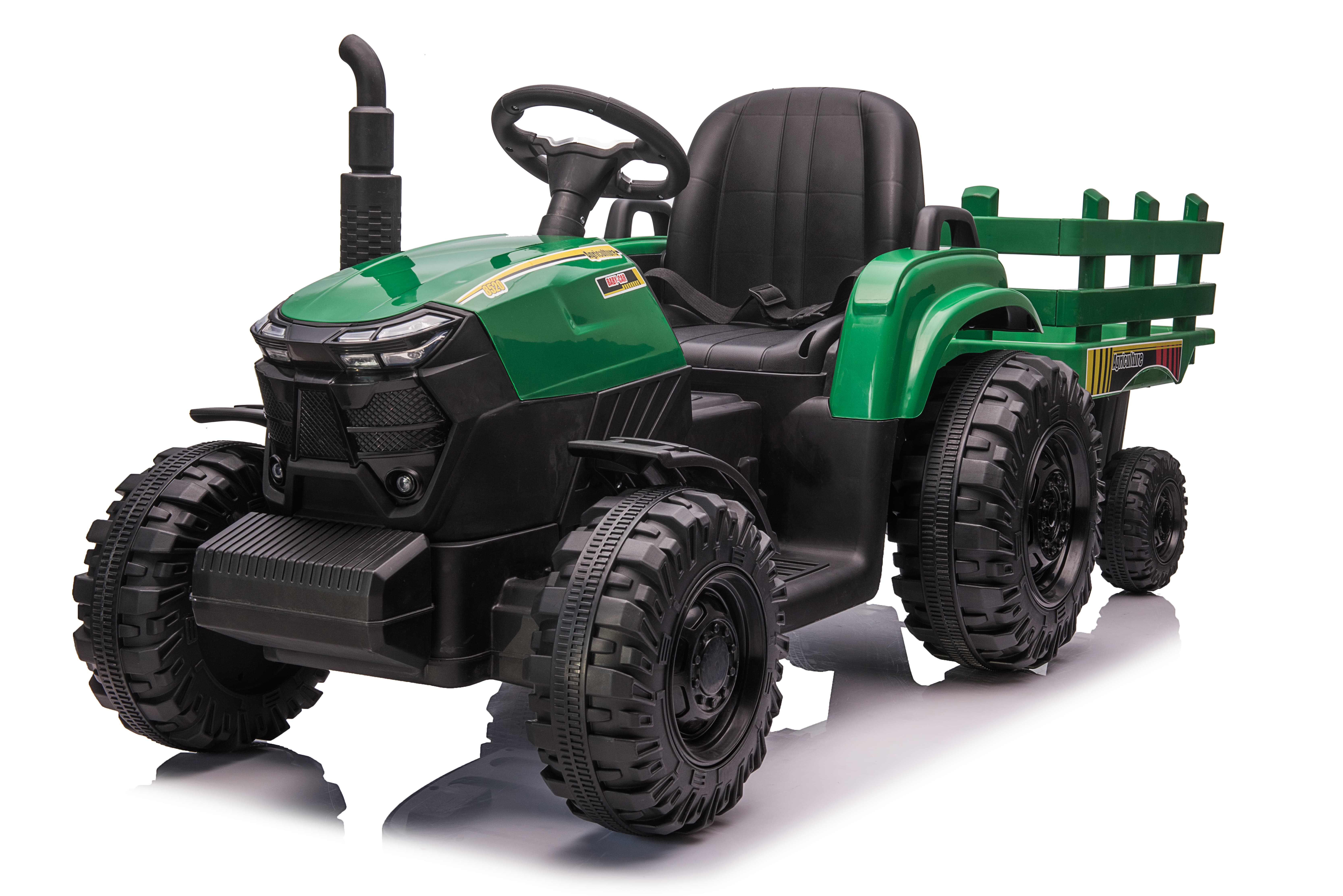Detský elektrický traktor s vlečkou Forest 24V 2x200W zelený