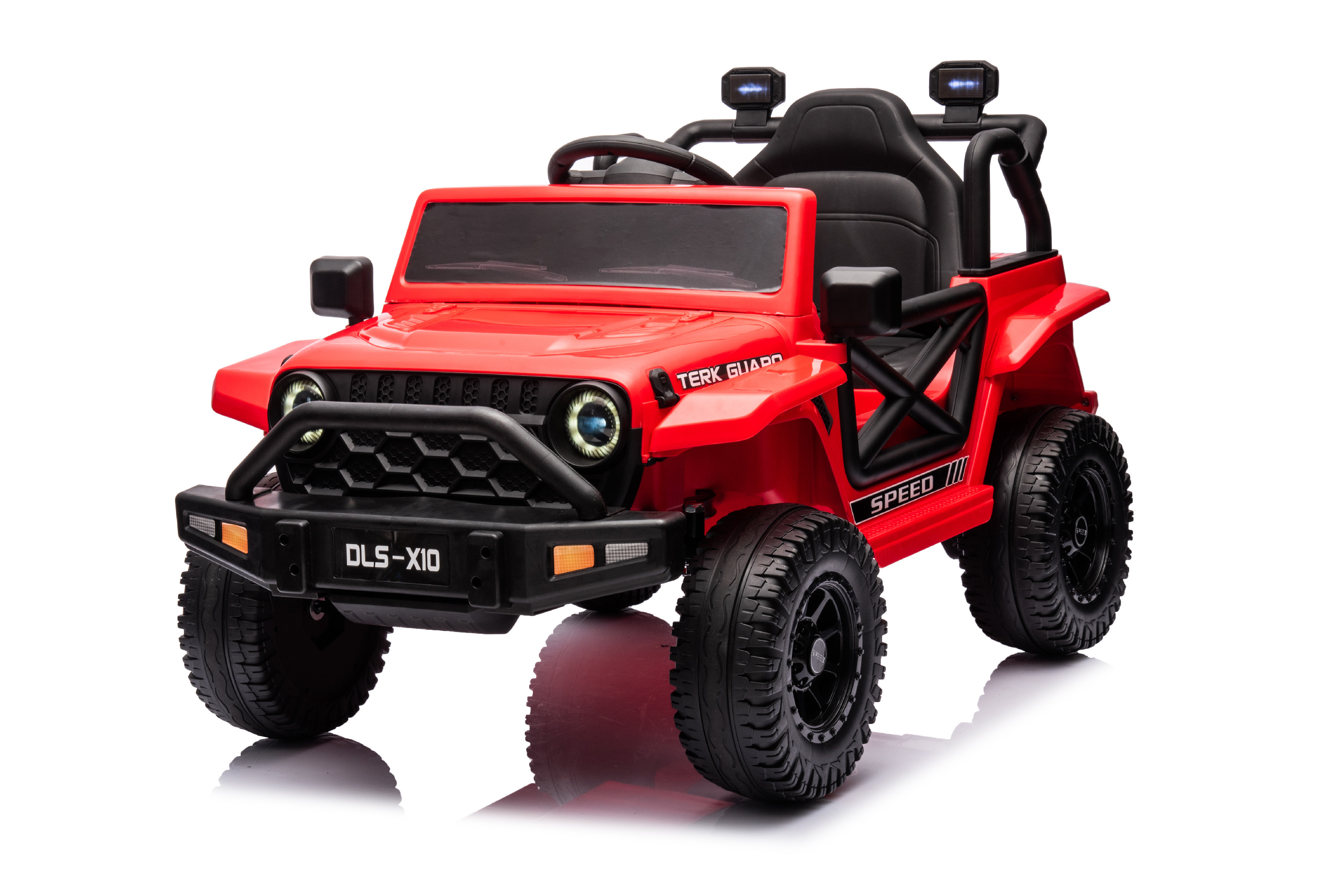Mamido Mamido Elektrické autíčko OFFROAD červené 12V Vysoký podvozok, široké sedadlo, Odpružené nápravy, 2,4 GHz Diaľkové ovládanie LED svetlá
