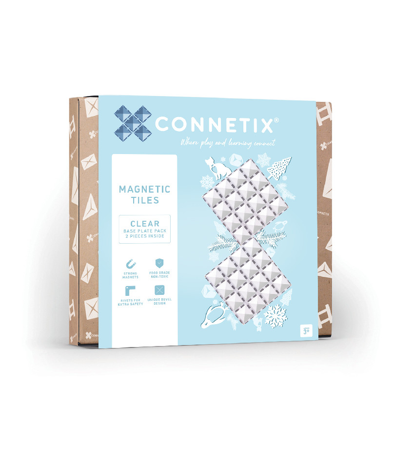 Connetix Connetix Tiles - Magnetická Stavebnica Priehľadná Základne 2 ks