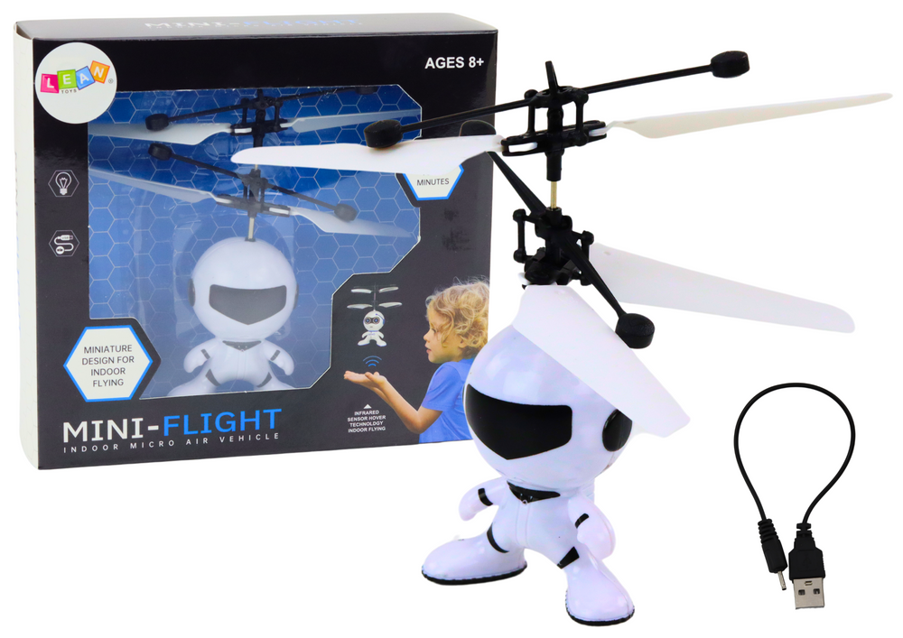 mamido Lietajúci dron astronaut riadený rukou biely
