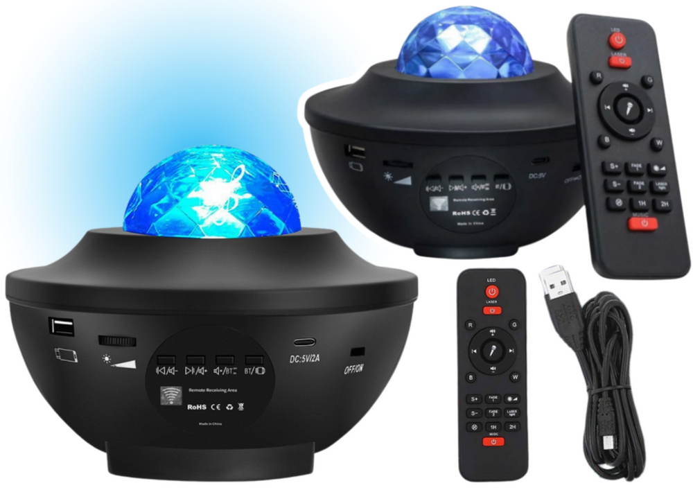 Projektor hviezd nočná LED lampička s Bluetooth reproduktorom a diaľkovým ovládaním
