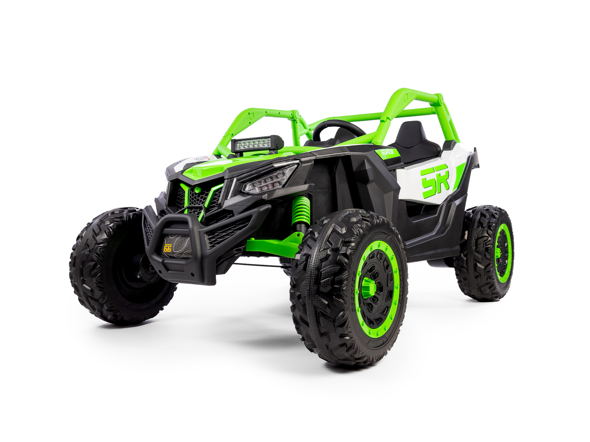 E-shop Mamido Mamido Elektrické autíčko Buggy Bumper 66 zelené | 24V | 4x200W | EVA | LED | 2,4 Ghz | ECO koža