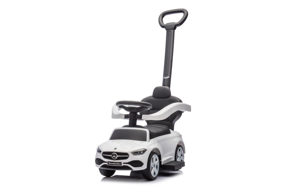 mamido Detské odrážadlo auto s vodiacou tyčou Mercedes biele
