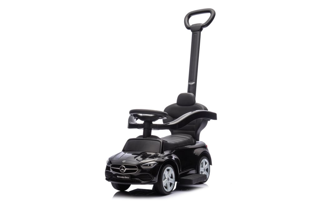 mamido Detské odrážadlo auto s vodiacou tyčou Mercedes čierne