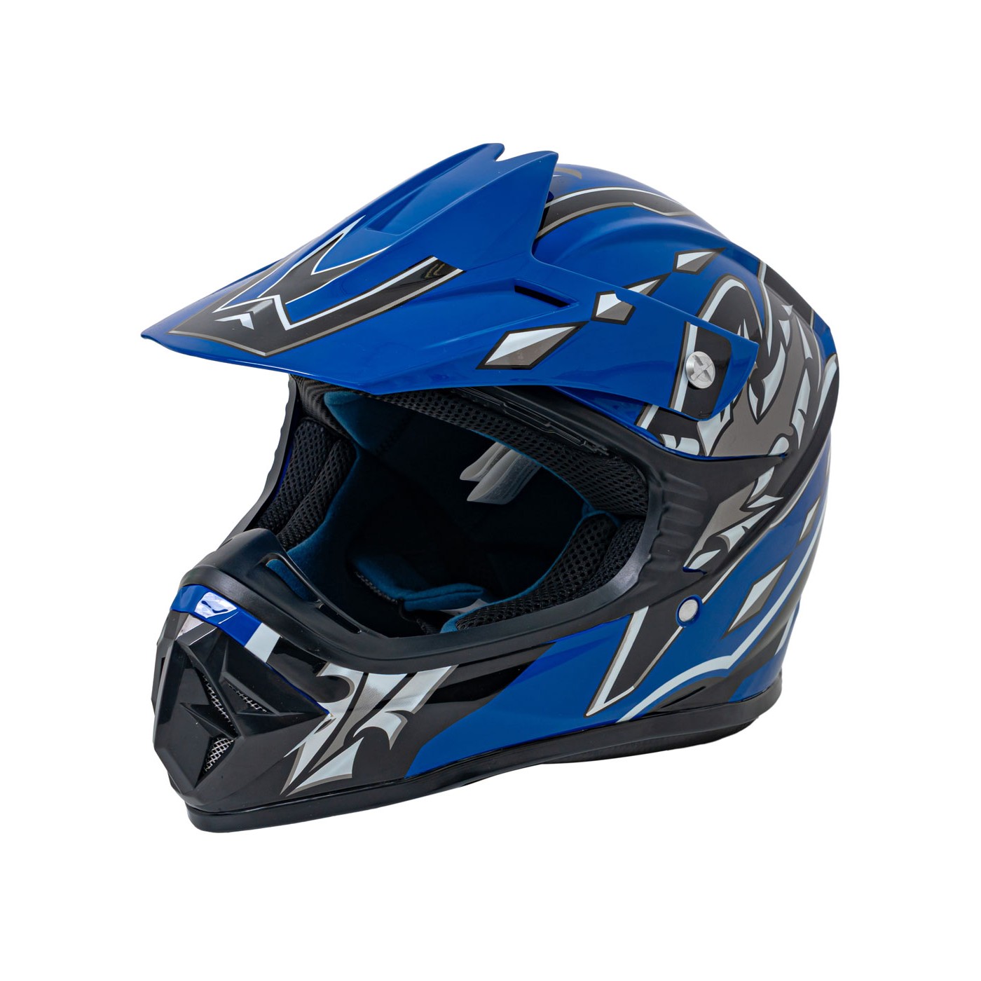 mamido Motocyklová helma Enduro veľkosť S modrá