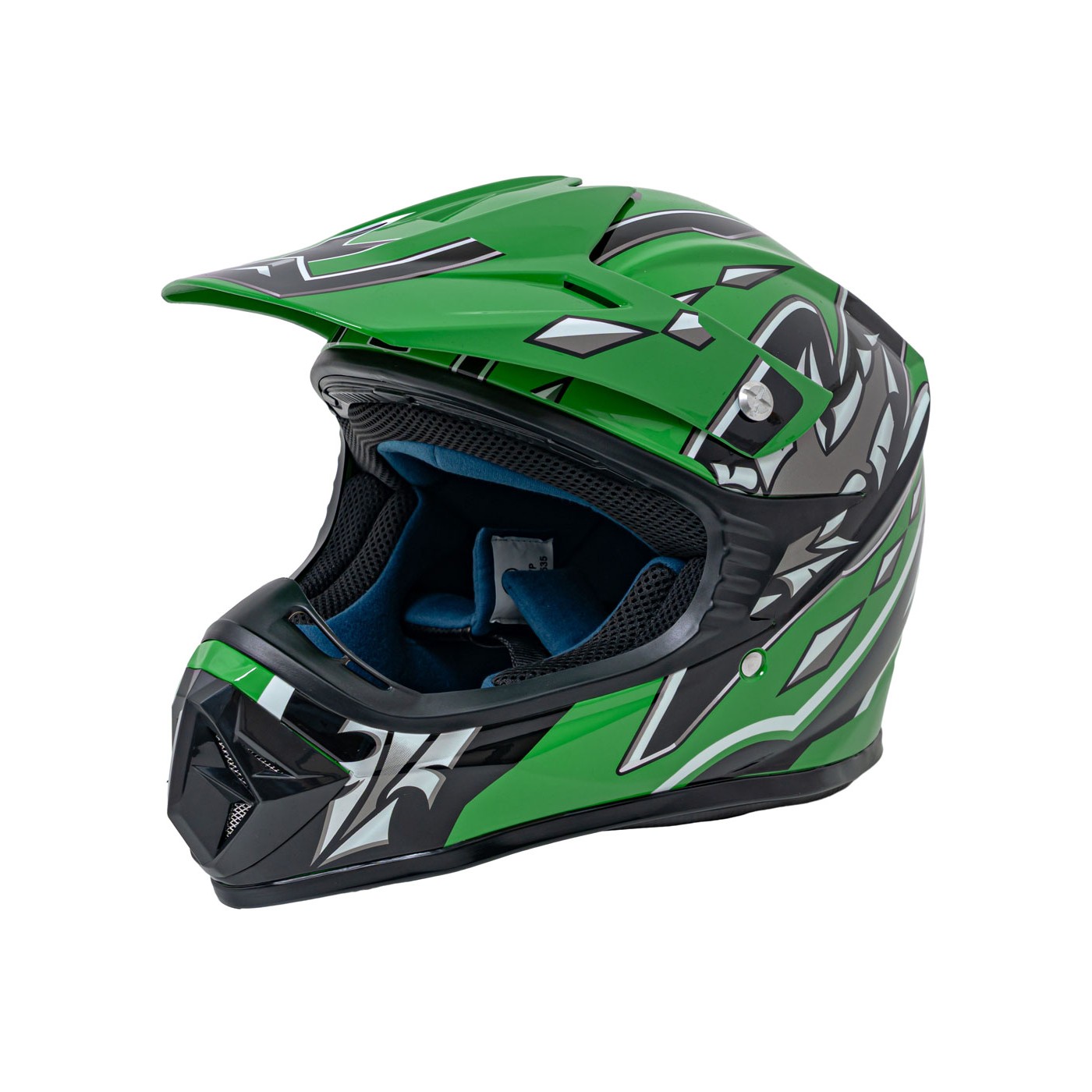 mamido Motocyklová helma Enduro veľkosť S zelená