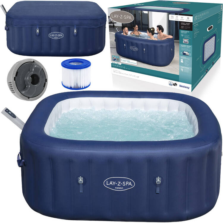 mamido Bestway Lay-Z-Spa HAWAII hydromasáž vstavané čerpadlo WiFi aplikácie 6001H