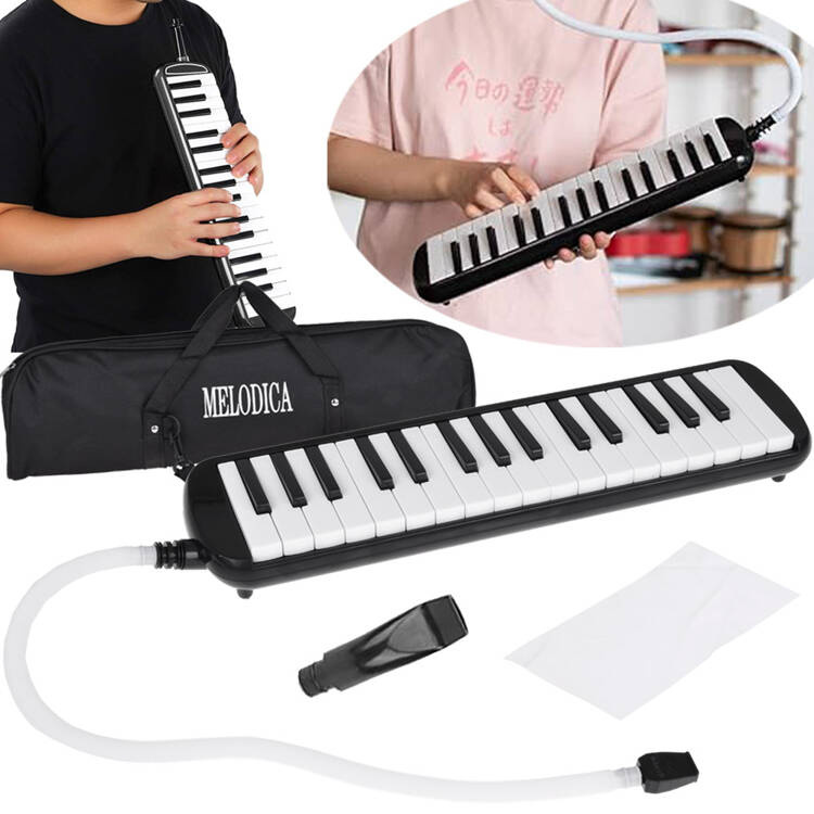 mamido Hudobný nástroj Melodika Klávesová harmonika puzdro dva náustky IN0175