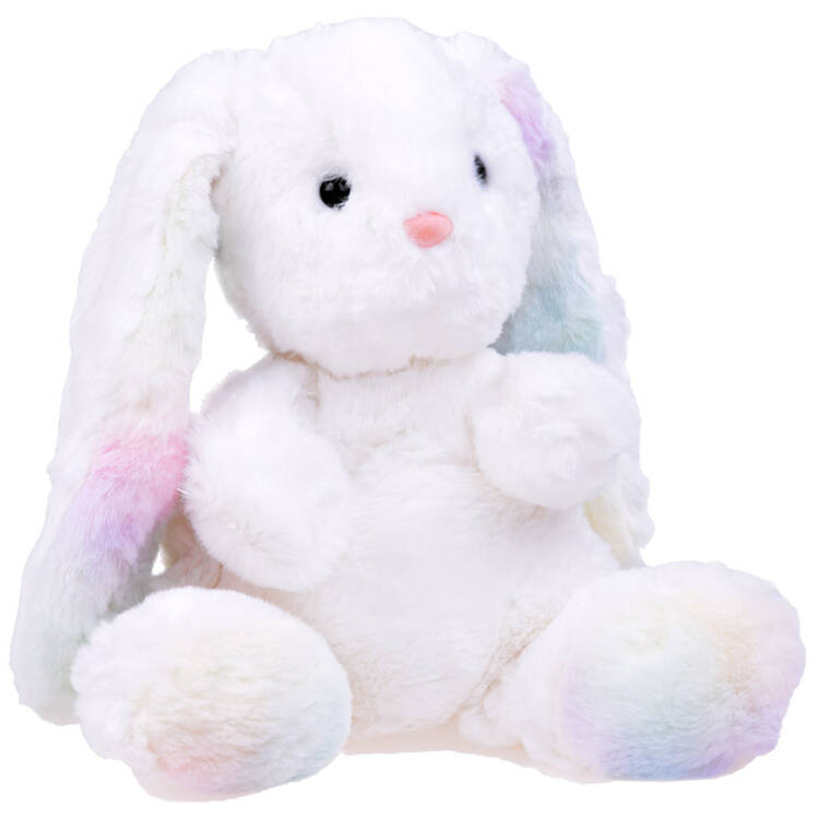 mamido Plyšový biely dúhový králik maskot plyšák 24 cm