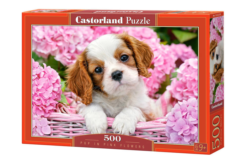 mamido Puzzle 500 dielikov Šteňa v ružových kvetoch