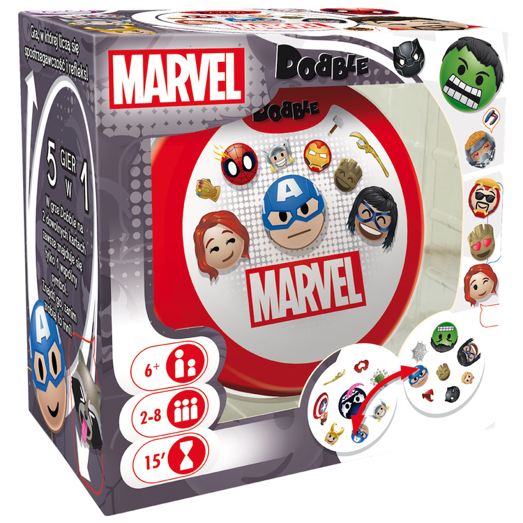 mamido Rebel kartová hra Dobble Marvel Emoji – okrúhle hracie karty GR0773