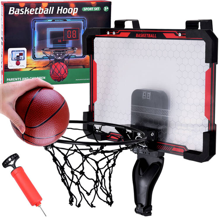 mamido Súprava basketbalová tabuľa s košom, počítadlo bodov + lopta SP0809