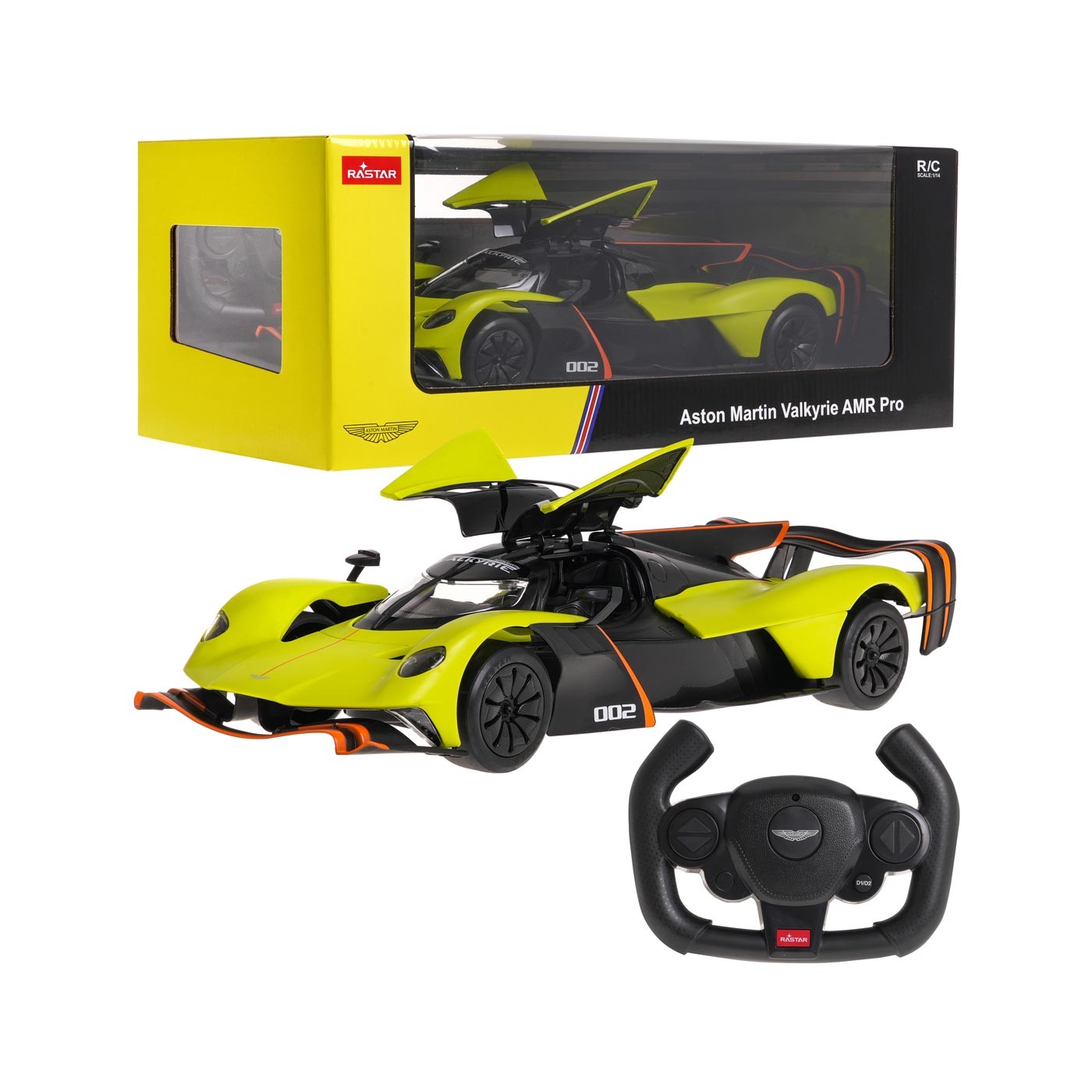 mamido Autíčko na diaľkové ovládanie RC Aston Martin Valkyrie AMR Pro 1:14 zelené