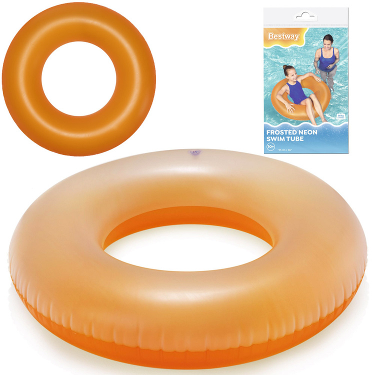 mamido Bestway Veľký plavecký kruh NEON ORANŽOVÝ 91 cm 36025