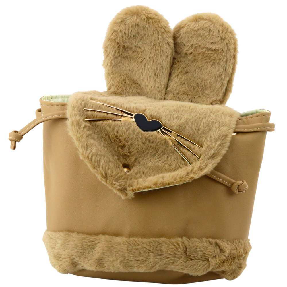 Detský batoh s plyšovými ušami 22cm 4L béžový