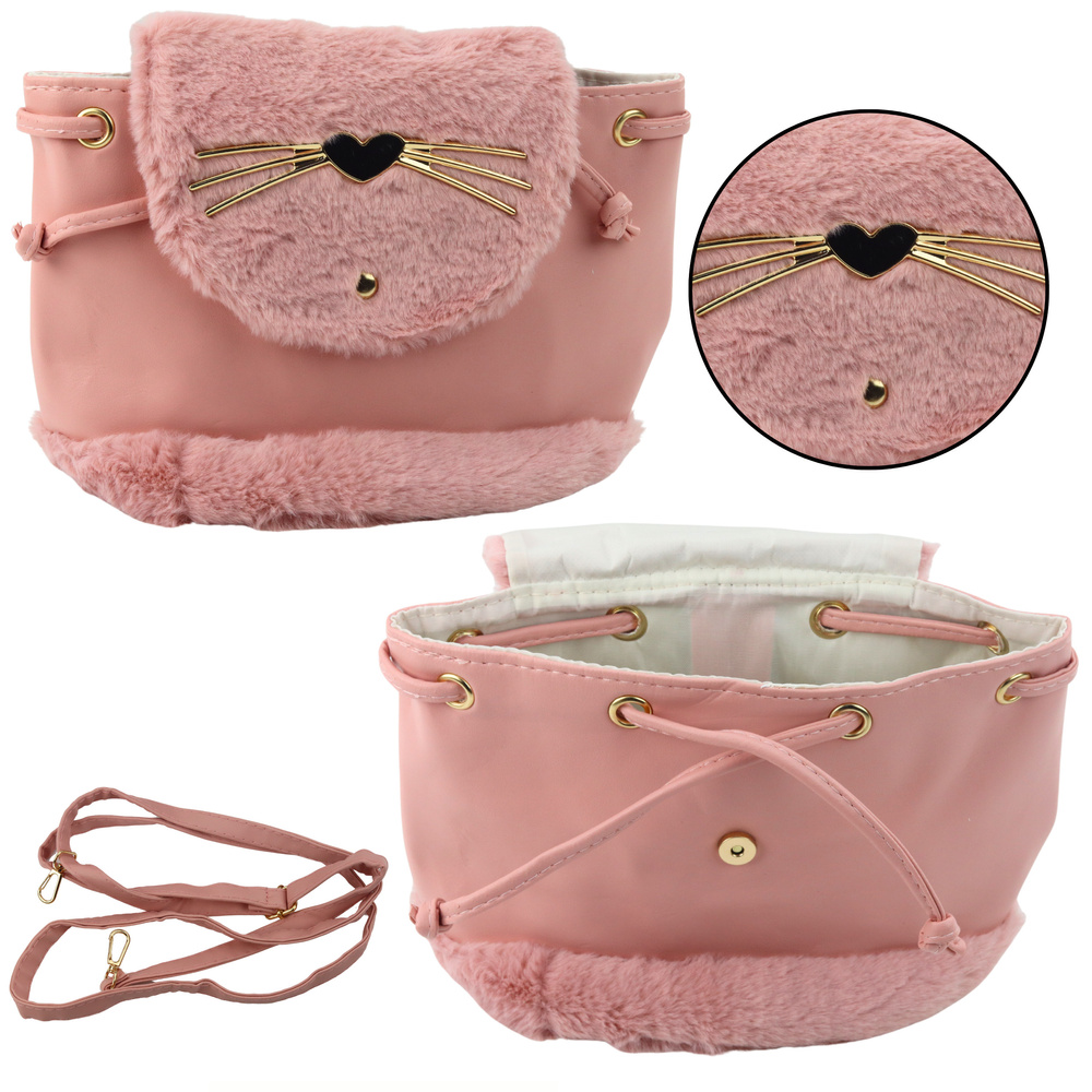Detský batoh s plyšovými ušami 22cm 4L ružový