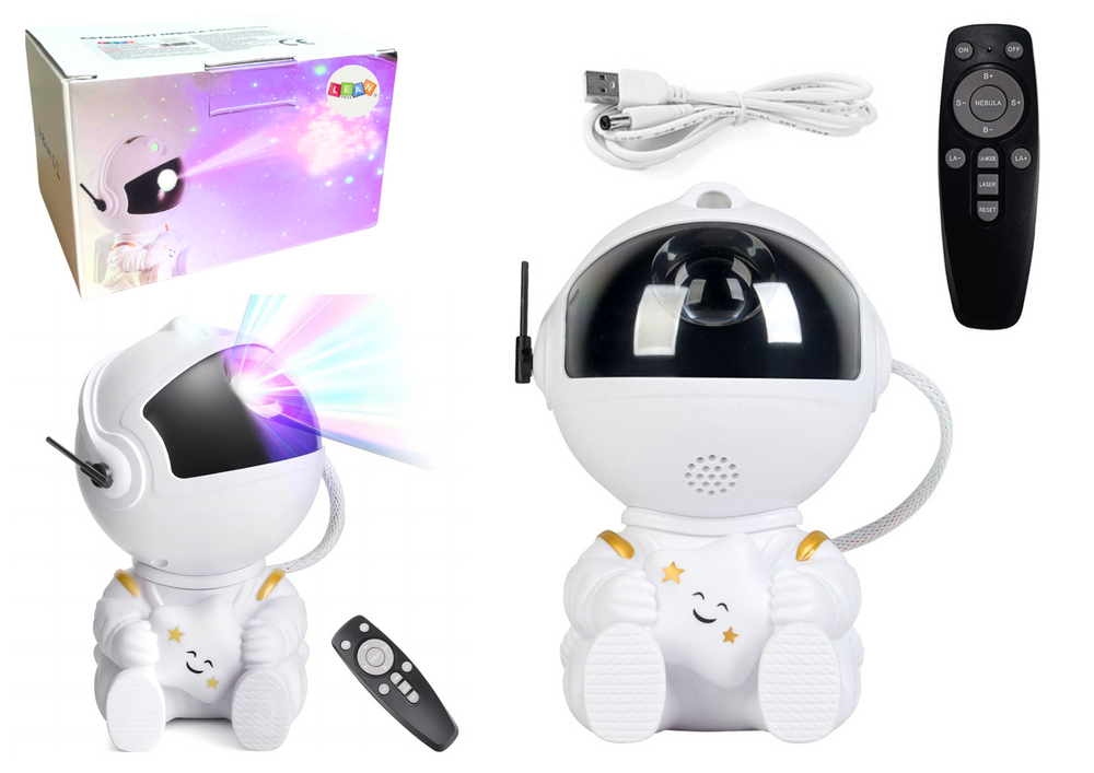 mamido Projektor hvězdný astronaut LED USB s dálkovým ovládáním