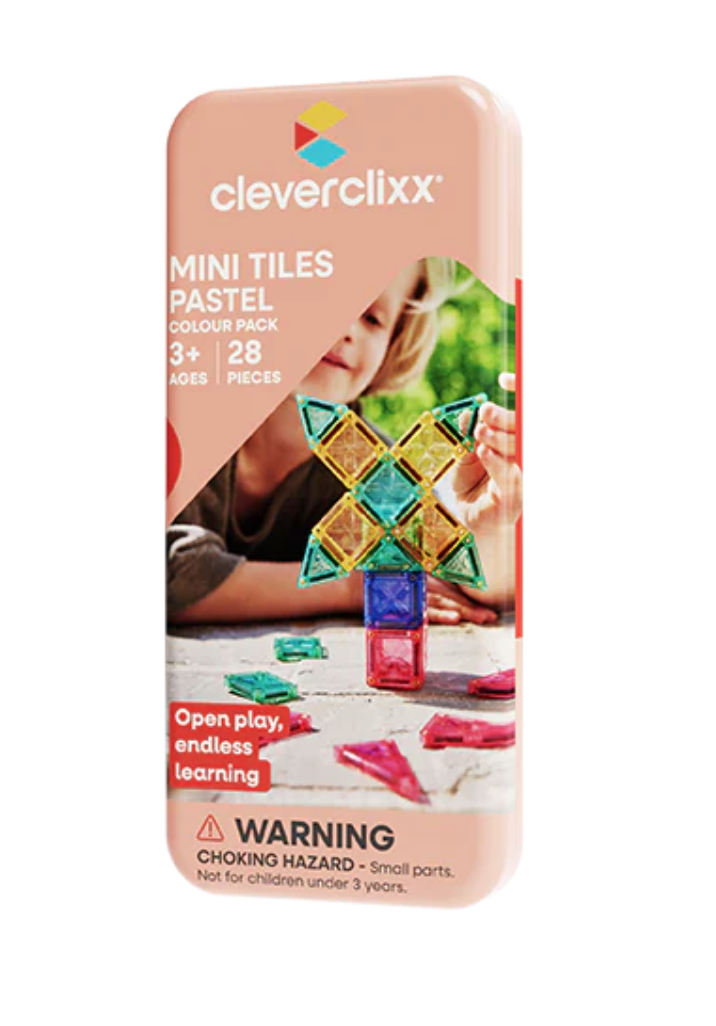 mamido Cleverclixx Mini Pastel magnetická stavebnice růžová 28 ks