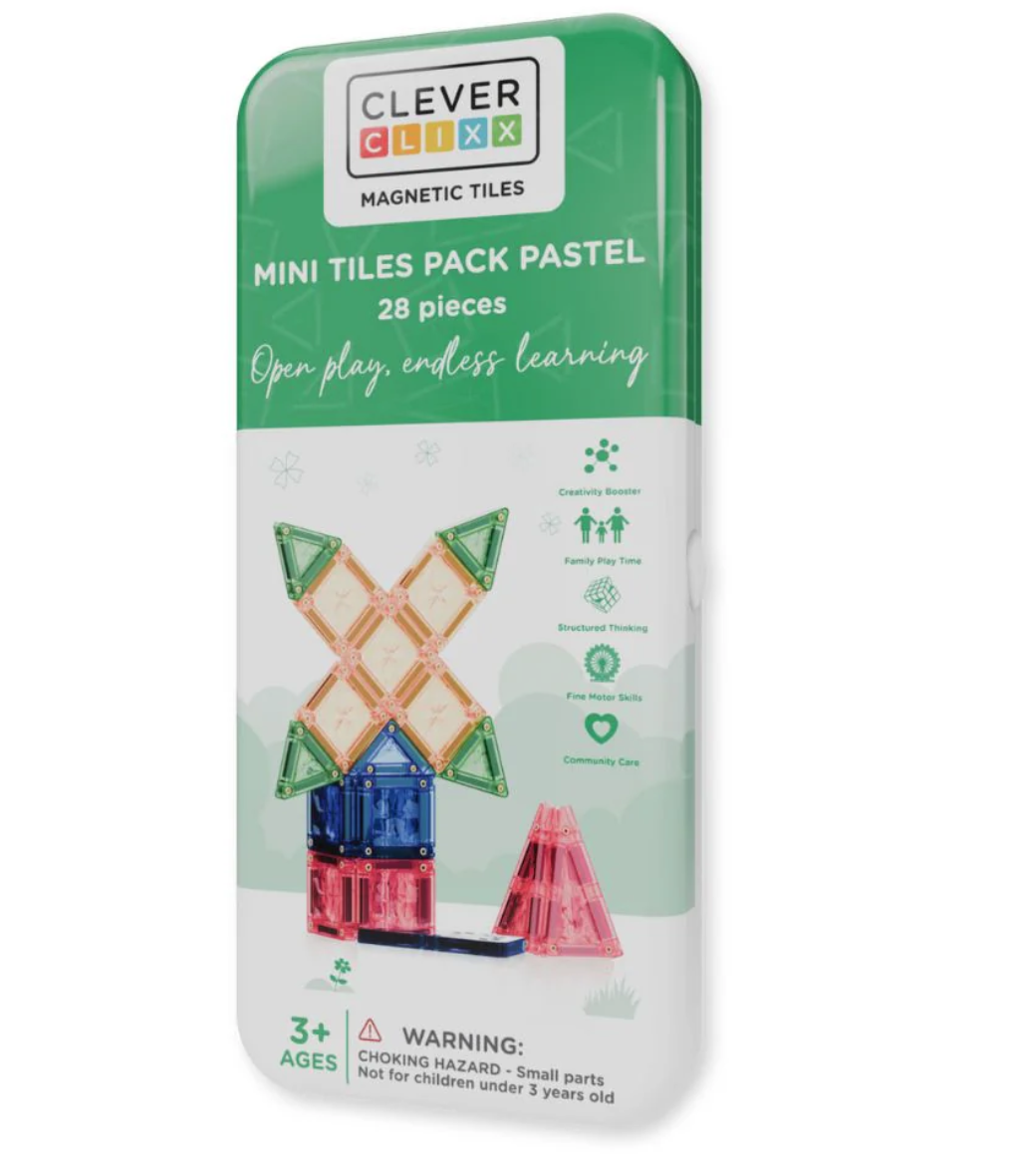 mamido Cleverclixx Mini Pastel magnetická stavebnice zelená 28 ks