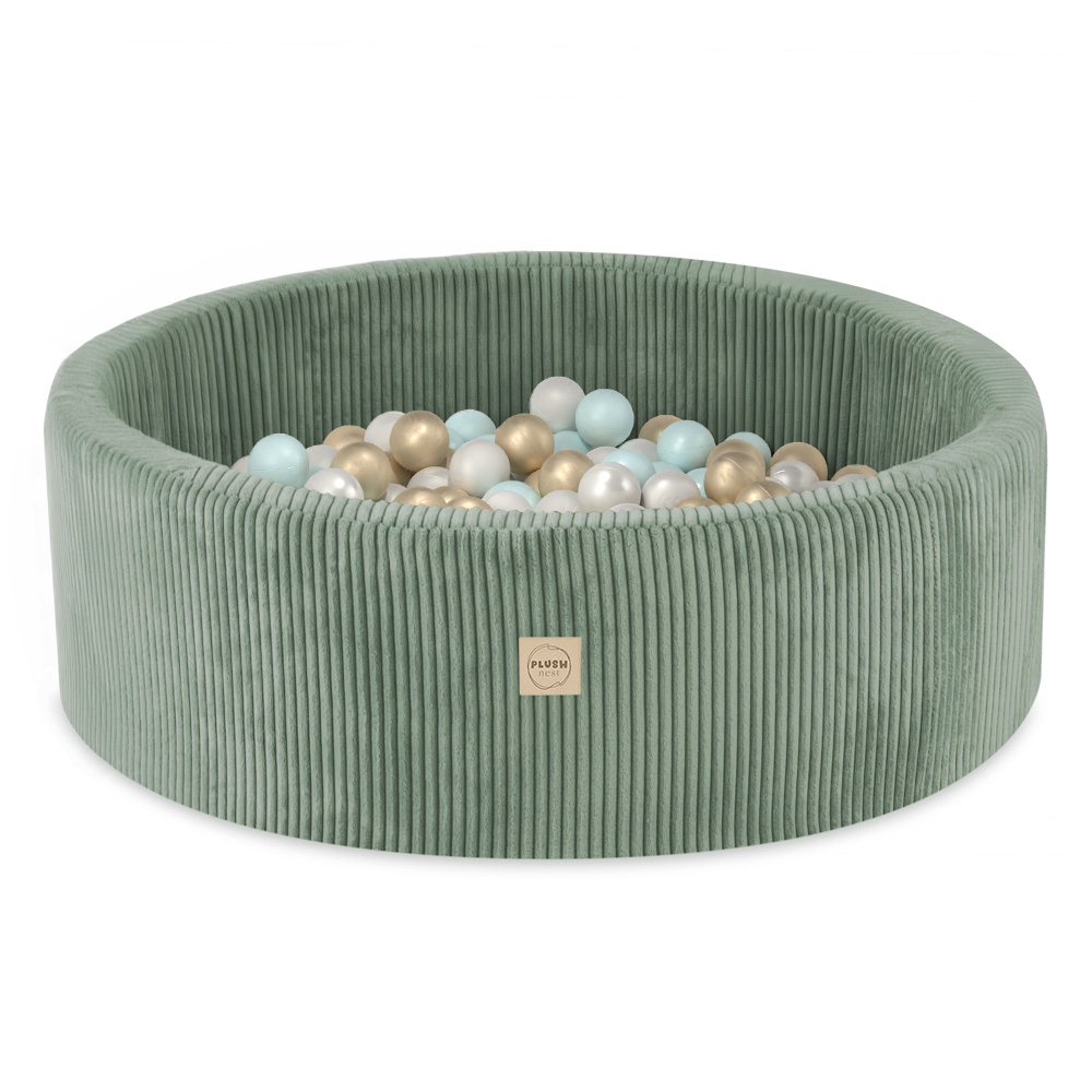 Suchý bazén okrúhly Menčester (zelený) Ø 90 × 30 cm s 200 loptičkami