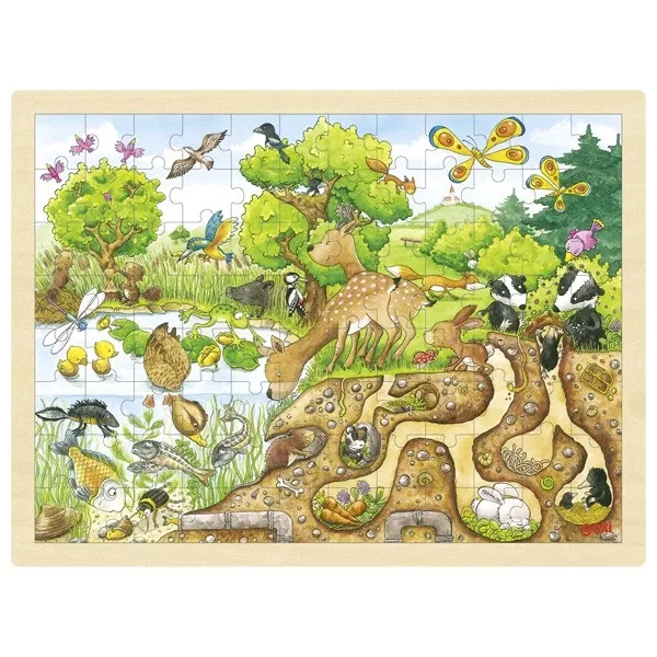 Goki Goki Príroda – drevené puzzle 96 dielikov