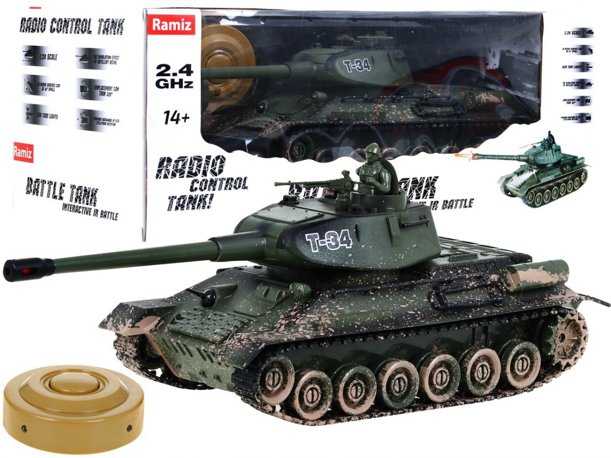 mamido Veľký tank T34 R / C versus Bunker 2V1