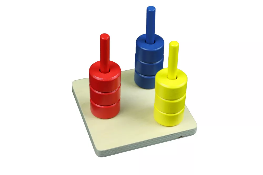 Moyo Montessori Moyo Montessori Farebné krúžky na 3 kolíkoch