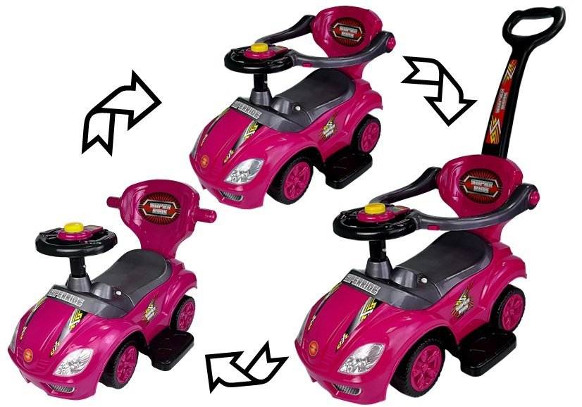 mamido Detské odrážadlo 3v1 Mega Car ružové