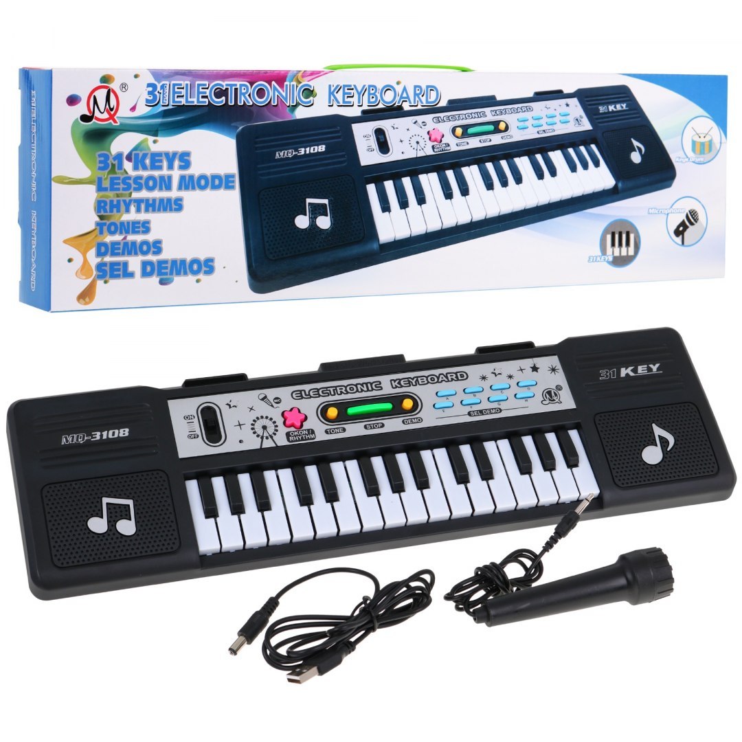 mamido Detský keyboard čierny