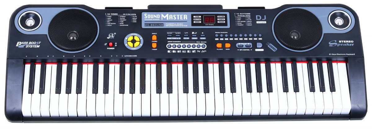 mamido Veľký keyboard s mikrofónom MP3 čierny