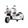 mamido Dětská elektrická motorka Chopper s postranním vozíkem bílá2